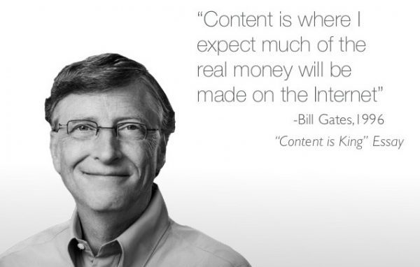 B2B website: Bill Gates over online content